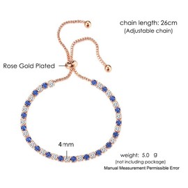 EUMENIDES Silver Bracelet Ladies with Shining 6A Zirkonia Crystal Tennis Bracelet,Adjustable Bracelet (Golden)