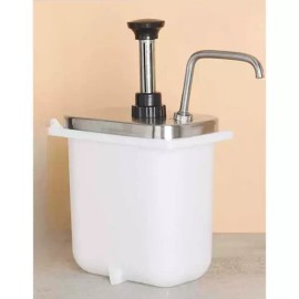 업소용 소스 디스펜서 3구 용기 대용량 펌핑 카페 [1/9 스테인레스 헤드] Commercial Sauce Dispenser 3-Compartment Large Capacity Pumping Cafe [1/9 Stainless Steel Head]