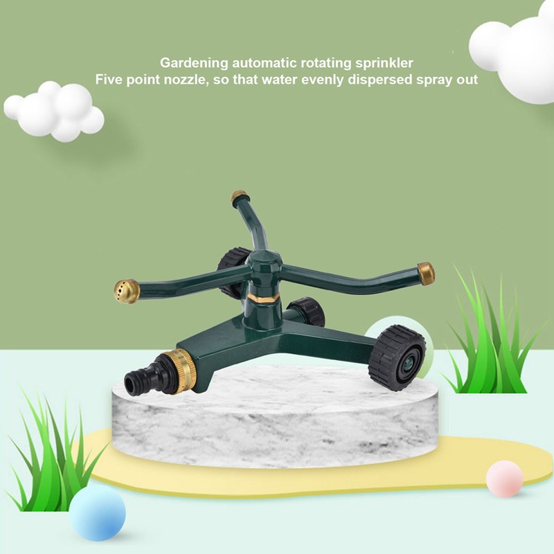 Metal Three Arm Sprinkler with G3/4 Connector Rustproof 360° Rotating