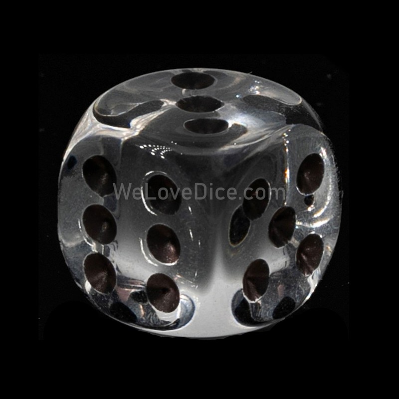 WeLoveBeads XL Dice (20 mm) in Transparent / Black Dots