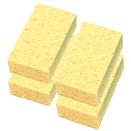 Nippon Insole Industry Cellulose Bath Sponge, Made in Japan, Water Absorbent, Quick Drying, For Bath, Cleaning, Yellow, Set of 4