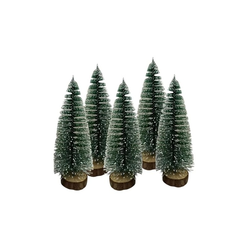 Genérico 5 Pino Arbol Miniatura Adorno Navidad Artificial Mini 15cm