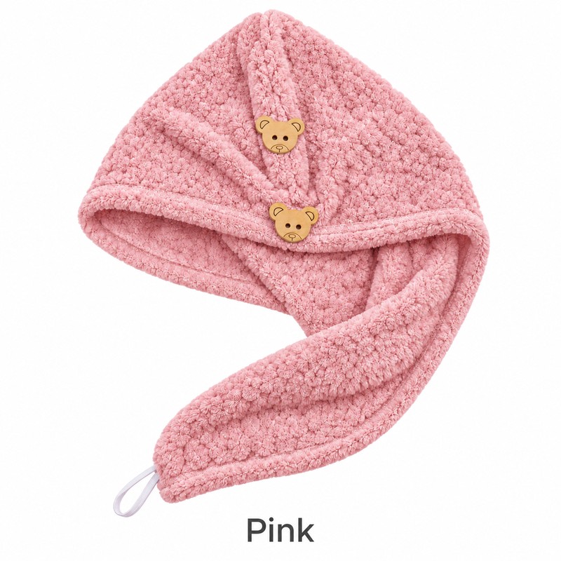 Absorbent Hair Towel Wrap for Wet Hair – Button Closure