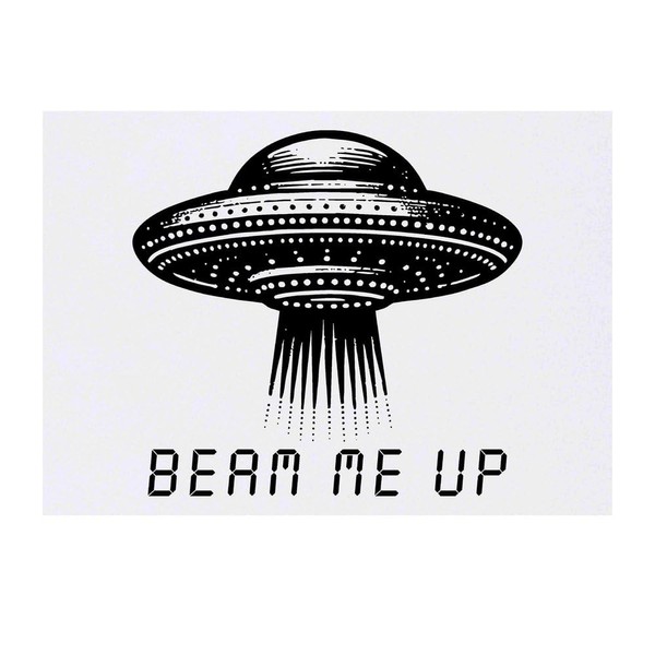 'Beam Me Up UFO' Temporary Tattoo - Water Resistant, Skin-Safe,