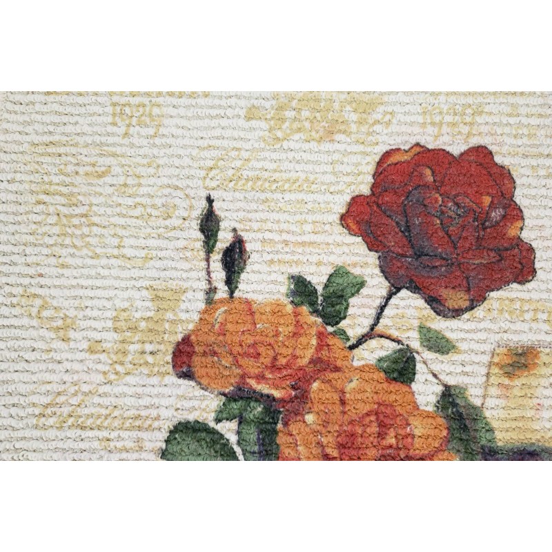 Mainstays TEXTURED PRINTED KITCHEN RUG/MAT (18"x30") WINE,ROSE FLOWERS & GRAPES,