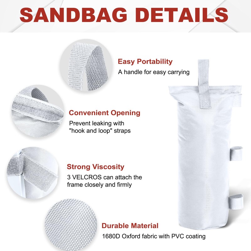 ABCCANOPY Canopy Weights Set of 4-150LBS Sand Bags for Pop