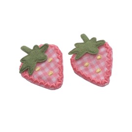 2Pcs Fabric Strawberry Hair Clips for Women Girls Sweet Hairpins Pink Barrettes Duckbill Hair Accessories, Clips and Barrettes, Baby Girls' Hair Clips