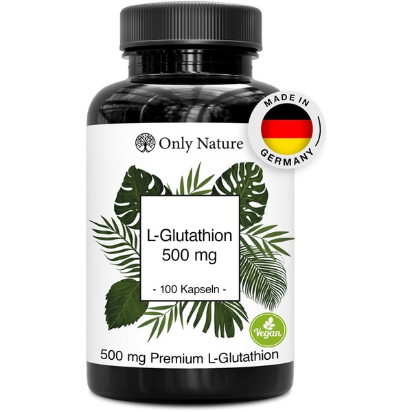 L Glutathione High Dose 500 mg – 100 Capsules – Produced in Germany & Laboratory Tested – Immune System & Detoxification – Reduced L-Glutathione