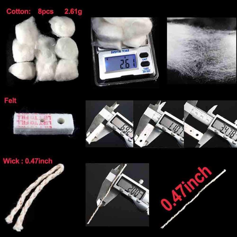 Lighter Cotton Wadding and Felt and Wick for Your Oil