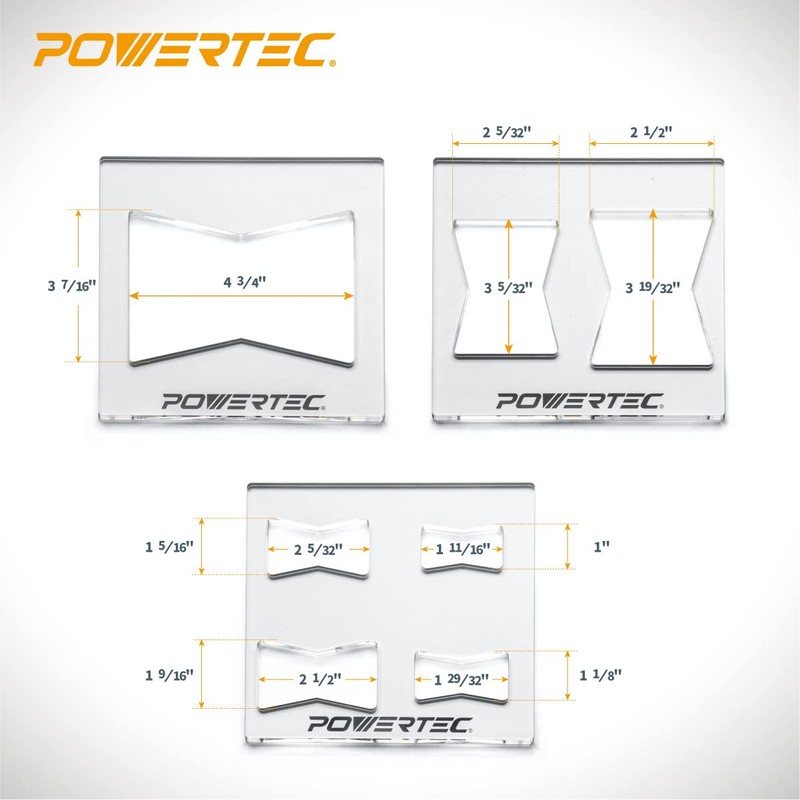 POWERTEC 71728 Butterfly Inlay Template Kit | Router and Decorative