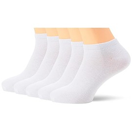 Nur Der Pack of 5 men's classic trainer socks made of breathable cotton, White