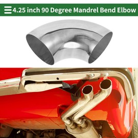 Motoforti 4.25" Inch OD 90 Degree Mandrel Bend Elbow Car Modified Exhaust Pipe Tubing 2mm/14GA Thickness 304 Stainless Steel Bend Tube Stair Handrail Piping 108x250x2.0mm