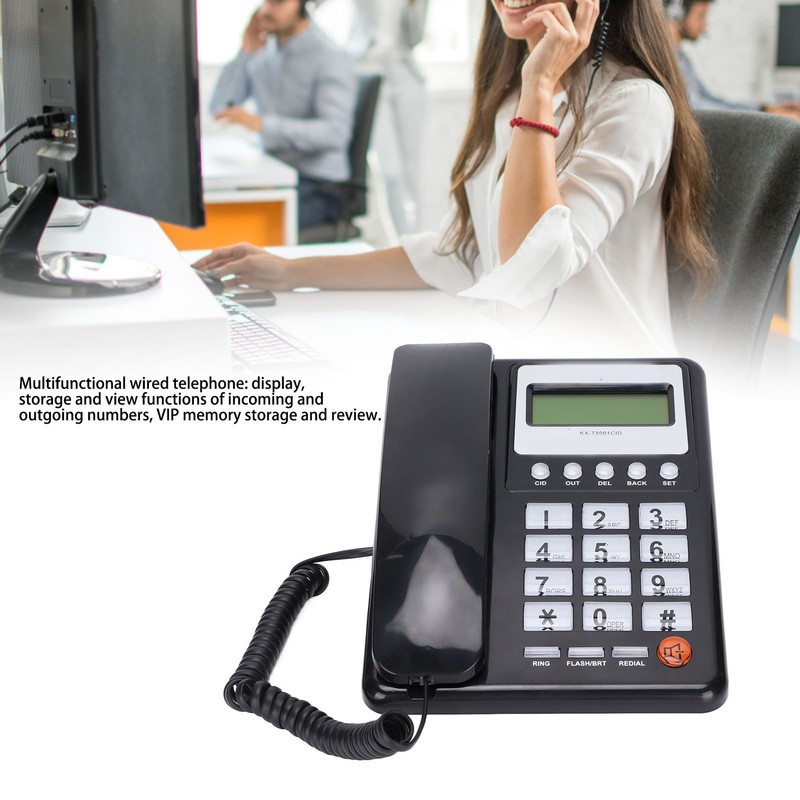 KXT8001CID Corded Telephone Multifunctional Wired Landline Phone with LCD Display