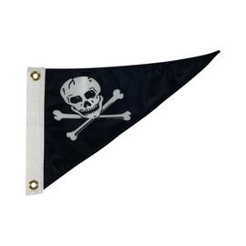 10x15" Pirate Triangle Boat Flag Pennant, All Weather Nylon for Outdoor Use, Made In USA