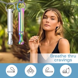 Mindfulness Breathing Necklace Stress Relief Pendant Stainless Steel Anxiety Breathe Necklace for Women Men, 60+5+5cm, Stainless Steel, No Gemstone