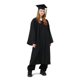 UIALECG Unisex Adult Matte Black Graduation Cap and Gown 2025
