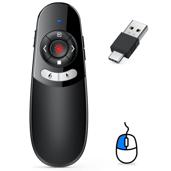 DINOSTRIKE 2 in 1 Type C and USB Presentation Clicker