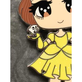 Fantasy Pin Cutesy Inspired by Beauty and the Beast Chip & Belle in Yellow Dress
