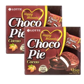 Lotte Cacao Choco Pie (2 Pack, Total of 23.7oz)
