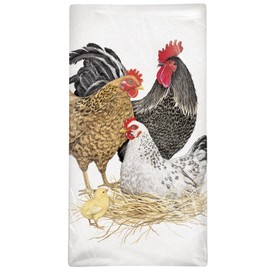 Mary Lake-Thompson 100% Cotton Flour Sack Dish Towel (Chicken Family)