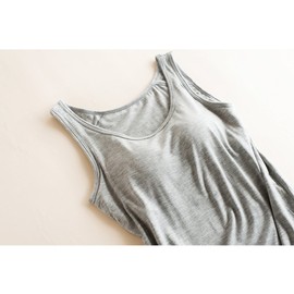 Womens Modal Built-in Bra Padded Camisole Yoga Tanks Tops Gray L