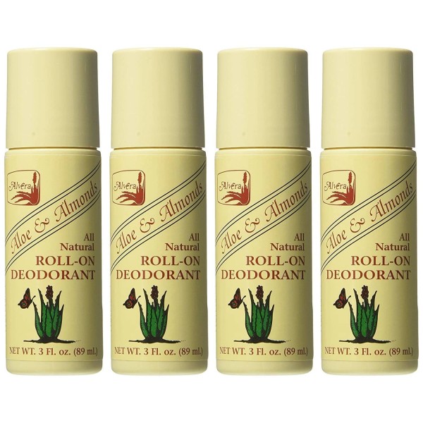 Alvera All Natural Roll-On Deodorant Aloe & Almonds - 3
