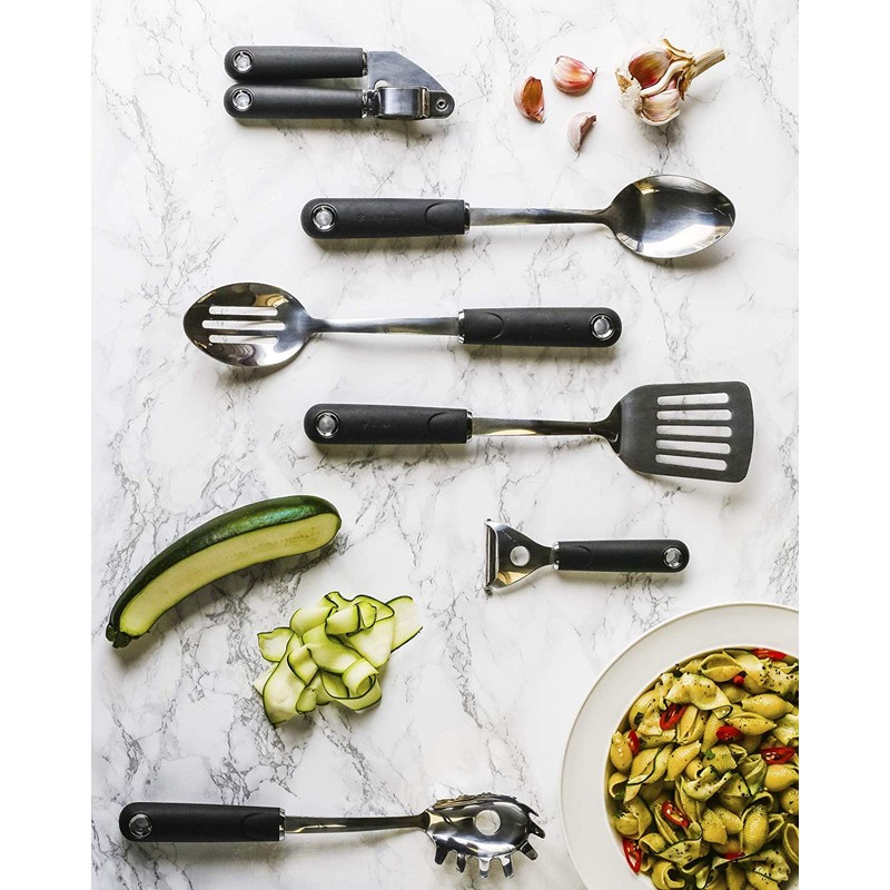 MasterClass Cooking Spoon with Soft Grip Handle, Stainless Steel, 33.5