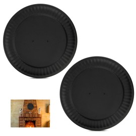 Adjustable Chimney Flue Stopper Cap 6719900 fits 4" - 8" Furnace Tube Flue Opening, BM0026 Steel Replacement Black Fireplace Stove Pipe Flue Hole Cover, BM0353 Wall Decor Covers The Flue- 2 Pack