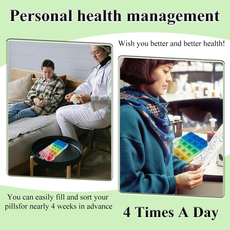 Quaocens 6 Pack Pill Organizer Monthly Weekly Pill Organizer 4