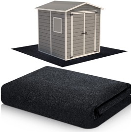 Haull Outdoor Storage Shed Floor Mat Waterproof Outdoor Carport Mat Thickened Soft Patio Furniture Mat Washable with Non Slip Backing, Storage Shed Not Included (9.8 x 12 ft)