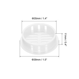 sourcing map 20Pcs 35mm/1.4in Air Vents Circular Soffit Vents, White Plastic Soffit Vent Cover for Bathroom Home, Office, Kitchen, Cabinet, Wardrobe