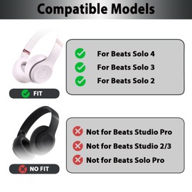 Adhiper Silicone Ear Pads Cover for Beats Solo 4, Washable Sweat Earpad Covers for Beats Solo4 Wireless On-Ear Headphones Accessories Protective Pads Cover (Pink)