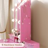 Tiptiper Vanity Desk with Tri-Fold Mirror and Lights, Makeup Vanity