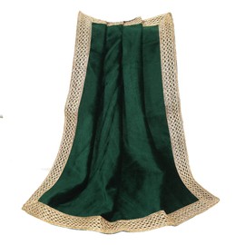 Indian Consigners Small Solid Color Velvet Cloth for Multipurpose Use (Green)