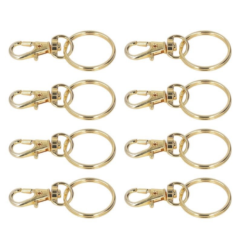 100PCS Gold Lobster Claw Clasp with Key Rings Rustproof Metal
