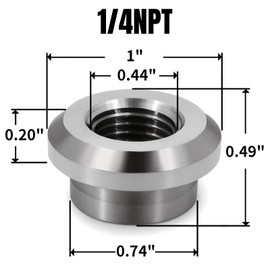 CNRAQR Aluminum 1/4" NPT Female Weld on Bung Weldable Fitting 4PCS