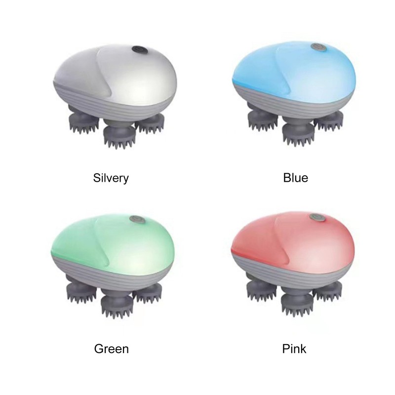 Electric Scalp Massager Cordless Head Massager with 4 Kneading Heads