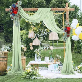 Tulle Photo Curtain Background Curtain, Wedding Arch Decoration, Tulle Fabric, Wedding Arch Curtain, Free Bow Valance, Decorative Curtains for Baby Shower, Party, Wedding, Archway, Ceremony, 70 x 300