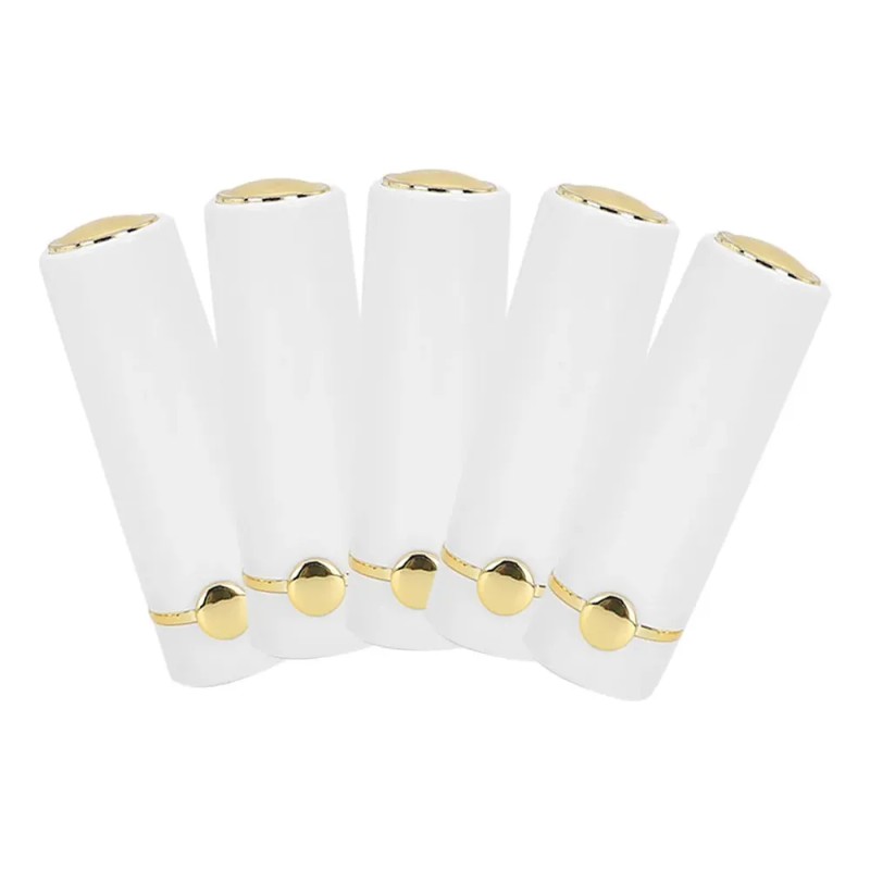 Tubo De Bálsamo Labial Blanco, Portátil, Vacío, 5 Unidades