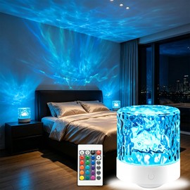 Ocean Wave Light Projector, Water Ripple Aurora Projection Ambient Lamp