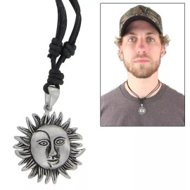 Armory Replicas Sun Moon Ancient Wicca Gods Prosperity Pewter Fashion Beauty Necklace Pendant