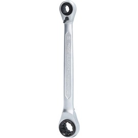 BRILLIANT TOOLS BT013901 4 in 1 Double Ratchet Ring Spanner, 10 x 13, 17 x 19 mm [Powered by KS Tools]