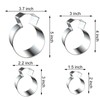 Diamond Engagement Wedding Ring Cookie Cutter Set for Baking, 5/4/3/2