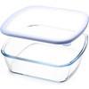 NUTRIUPS Glass Baking Dish with BPA Free Lids, Square Baking