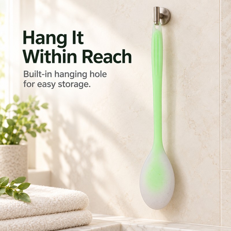 Long Handle Silicone Back Lotion Applicator – 38 cm Flexible