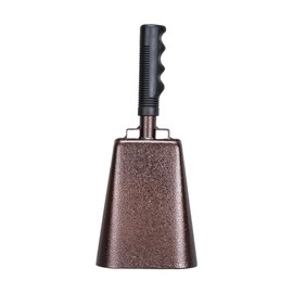 Btuty Cowbell Instrument 10 Inch Cow Bell with Handle Noise Makers Cowbell Instrument for Football Games Ranch Sports Events Party Concert Cowbell For Drum Set Cowbells For Sporting Events (Brown)
