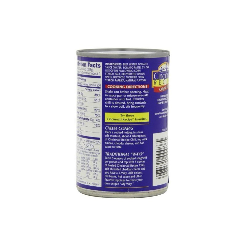 Cincinnati Recipe Chili with Meat, 15-Ounce (Pack of 6) Home