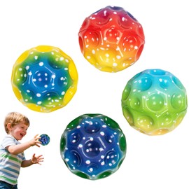 Moon Ball, 4pcs Moonball with Super High Bouncing, PU Sponge Space Bouncy Balls for Kids, Stress Balls for Adults, Exercise Ball for Hand-Eye Coordination, Party Favors