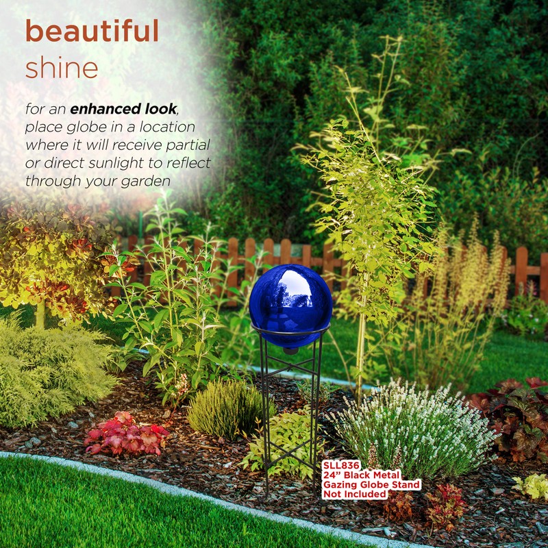 Alpine Corporation GLB292BL Gazing Globe, 10"L x 10"W x 12"H,