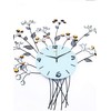 Metal Wall Clocks Crystals Creative (flower)